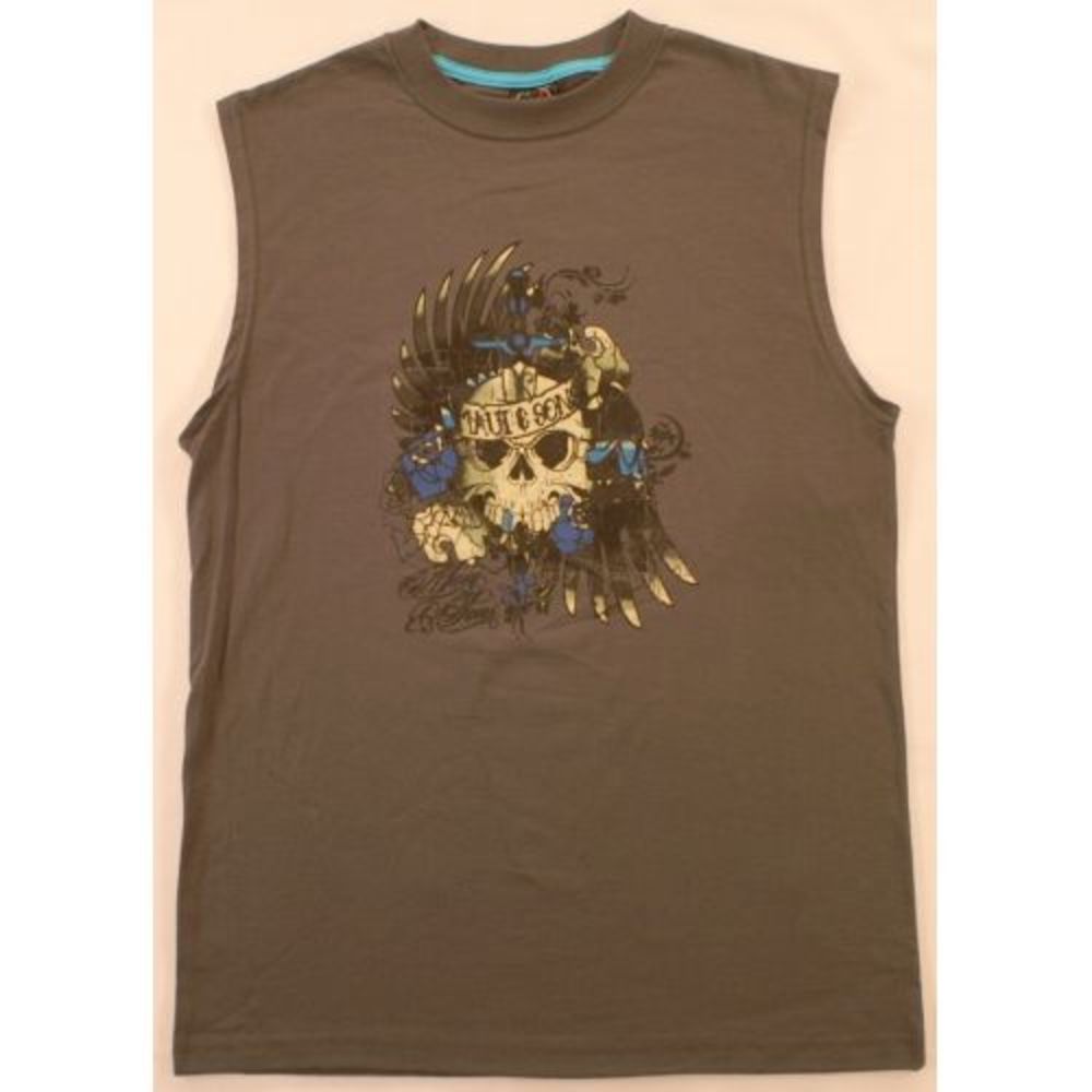 Maui & Sons Tank Skull Gray Small NWT